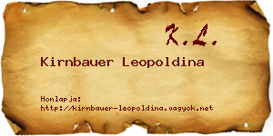 Kirnbauer Leopoldina névjegykártya